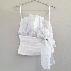 Asos Luxe | Fan Detail Ruched Fitted Strapless Cami Top  Silver Glitter Sparkle